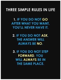 Simple straightforward rules for life