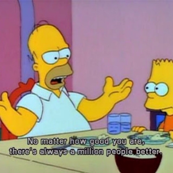 A funny quote from the Simpsons about not caring :)